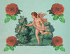 Cupid with red roses