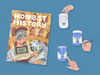 Cover of Honest History Issue 4 and illustrations of making a water clock