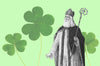 Saint Patrick and clovers