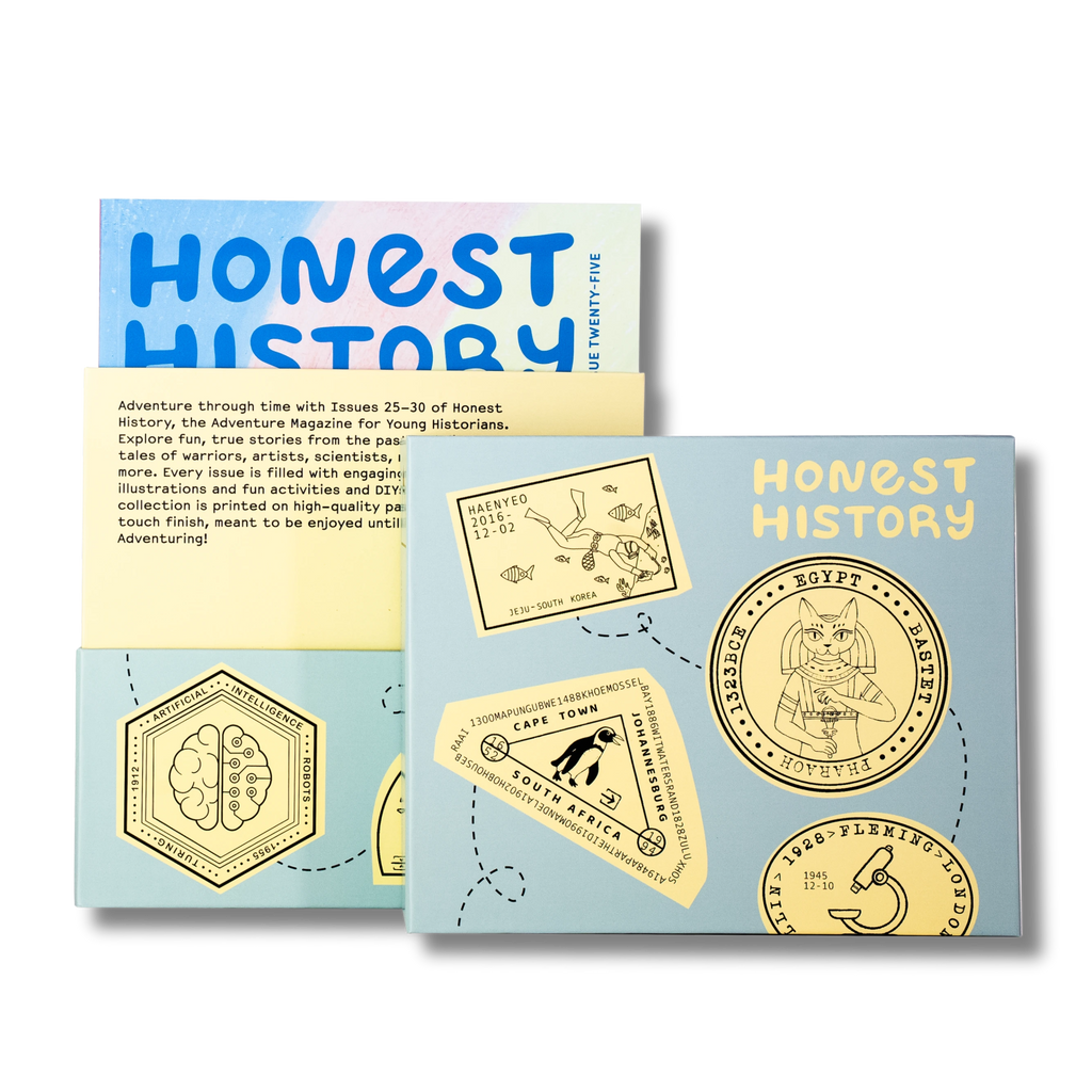Honest History Capsule Collection 5 for kids featuring Issues 25-30 of Honest History magazine