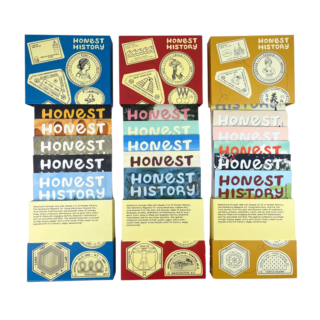 Honest History capsule collections 1–3 featuring Issues 1–18 of Honest History Magazine