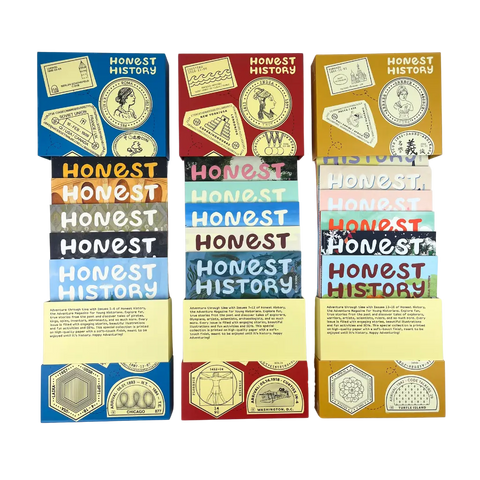 Honest History capsule collections 1–3 featuring Issues 1–18 of Honest History Magazine