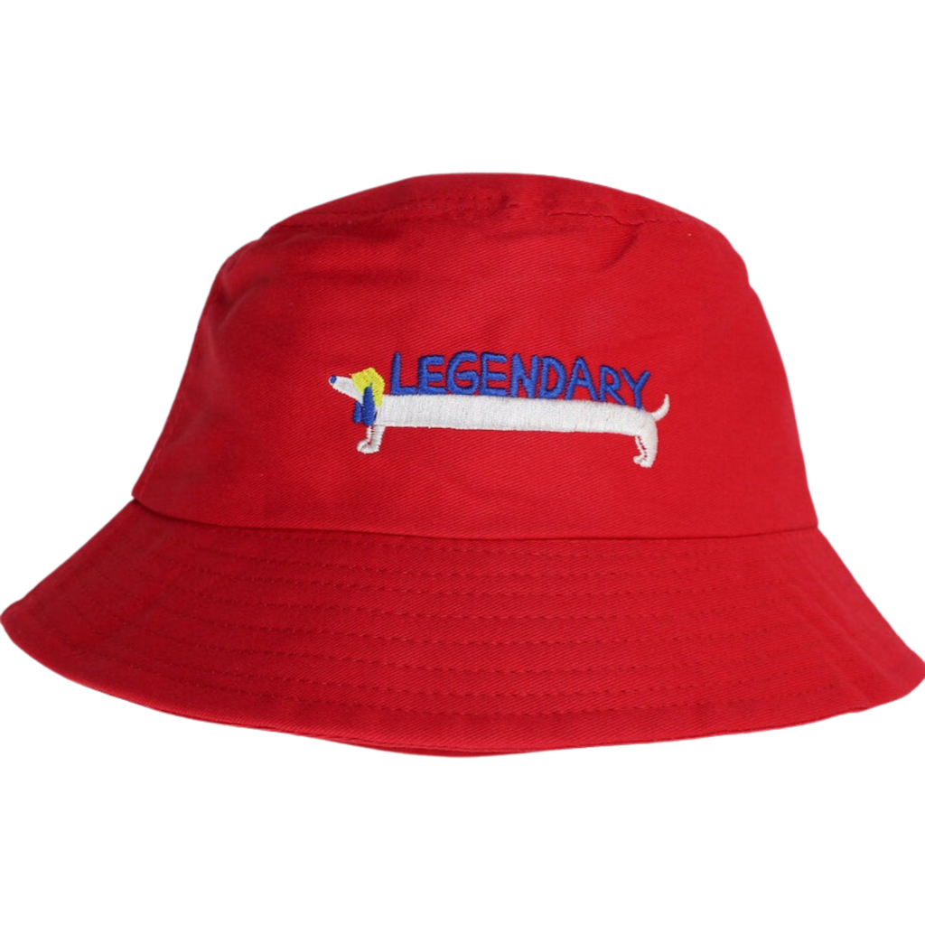 red legendary bucket hat for kids in children's size one-size-fits-all