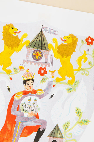 Close up of King Ludwig Risograph print by Sarah Walsh