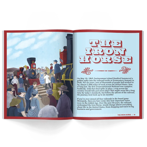 Honest History magazine Issue 24 article about railroads in America for kids