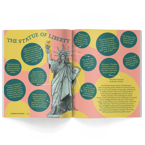 Honest History magazine Issue 24 article about the Statue of Liberty history for kids