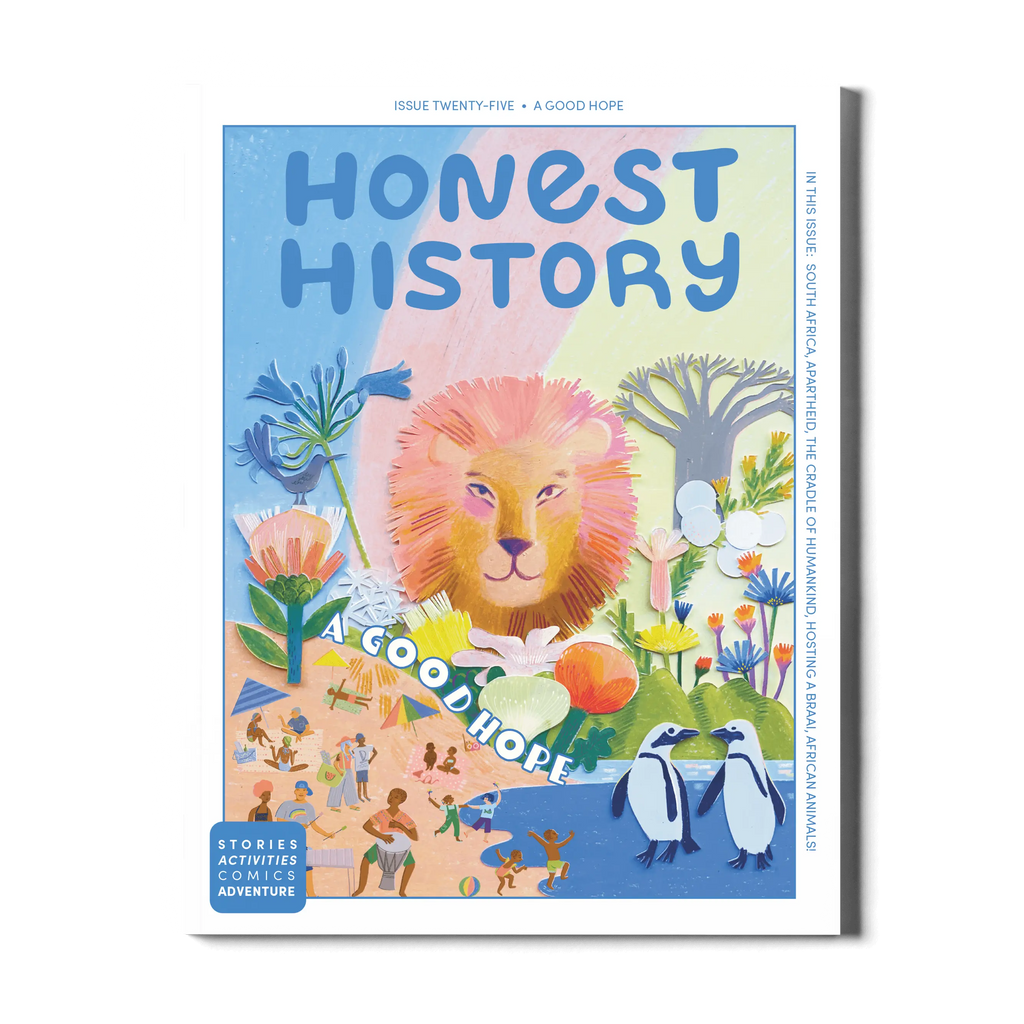 Honest History magazine for kids Issue 25 cover about South Africa history