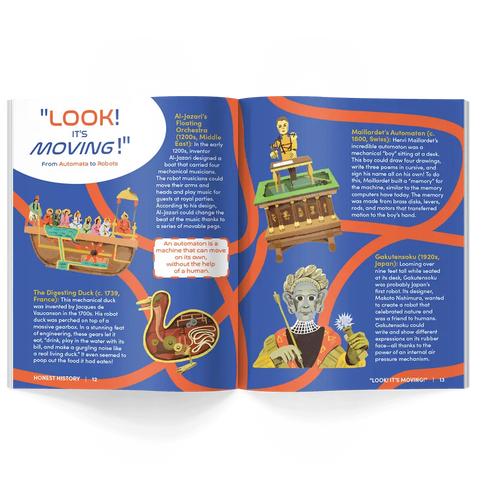 Honest History magazine for kids Issue 28 article about robots