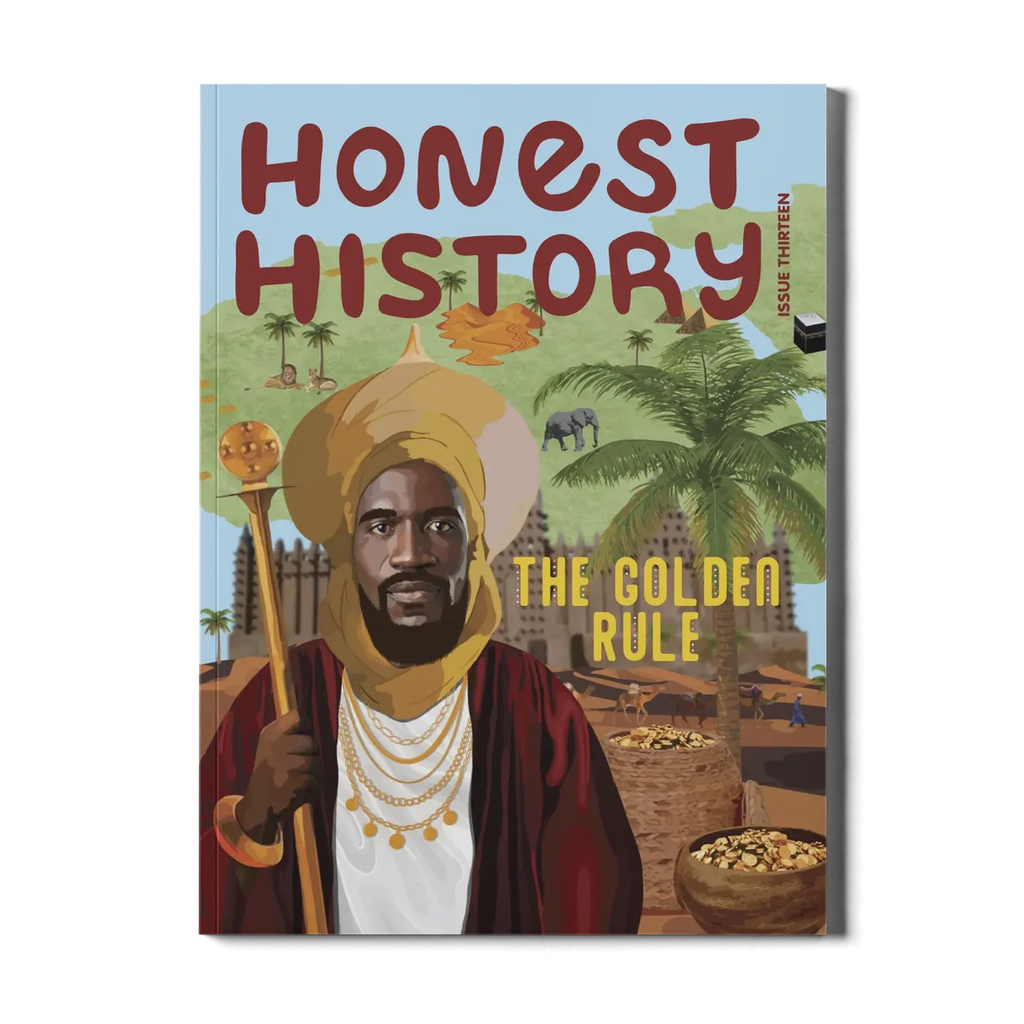 honest history magazine issue 13 cover about africa, mansa musa, timbuktu, and salt and gold written for kids ages 6–12