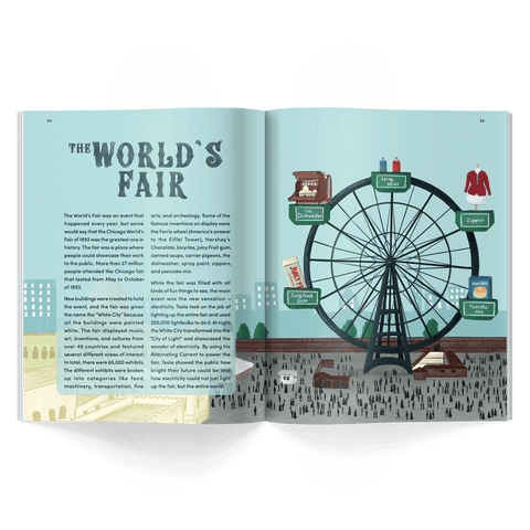 chicago world's fair story from honest history magazine issue 3 about thomas edison, nikola tesla, and electricity written for kids ages 6–12
